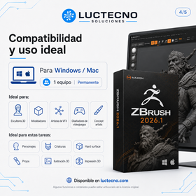 Maxon ZBrush 2026.1 para Windows y Mac | Escultura digital 3D, modelado orgánico y arte profesional