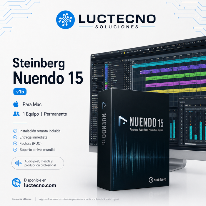 Steinberg Nuendo 15 v15 para Mac | Postproducción de audio, mezcla inmersiva y diseño sonoro profesional