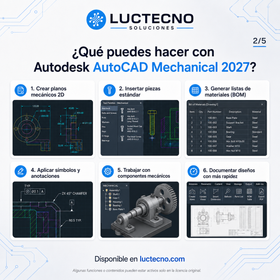 Autodesk AutoCAD Mechanical 2027 para Windows | Diseño mecánico 2D, planos técnicos y documentación de fabricación