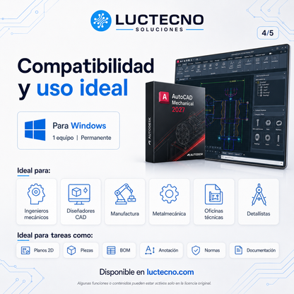 Autodesk AutoCAD Mechanical 2027 para Windows | Diseño mecánico 2D, planos técnicos y documentación de fabricación