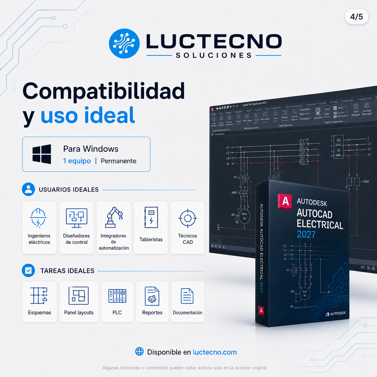Autodesk AutoCAD Electrical 2027 para Windows | Diseño eléctrico CAD, esquemas y documentación profesional