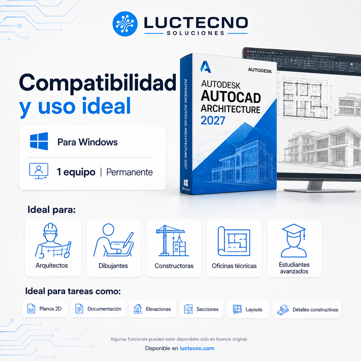 Autodesk AutoCAD Architecture 2027 para Windows | Diseño arquitectónico CAD, planos y documentación profesional