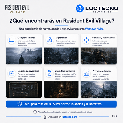 Resident Evil Village para Windows y Mac | Juego de horror, supervivencia y acción cinematográfica