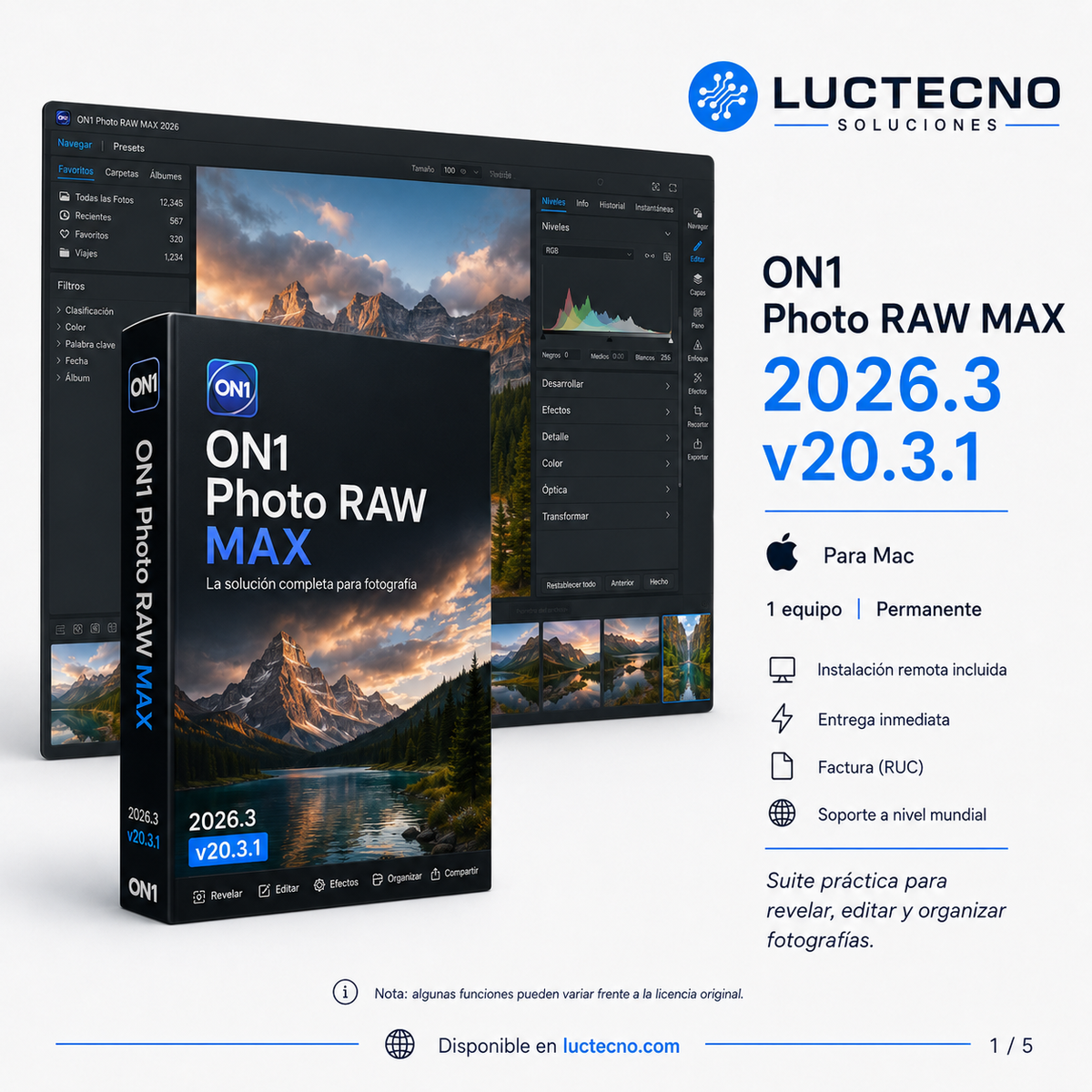 ON1 Photo RAW MAX 2026.3 v20.3.1 for Mac | Professional RAW Photo Editing, AI, Retouching & Plugins