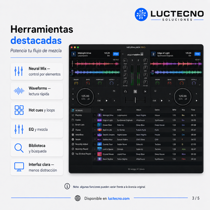 Algoriddim Neural Mix Pro 2.0.2 para Mac | Separación de stems, acapellas e instrumentales con IA