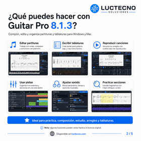Guitar Pro 8.1.3 para Windows y Mac | Tablaturas, partituras, composición y práctica musical