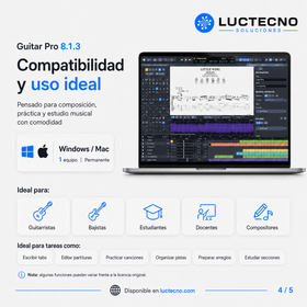 Guitar Pro 8.1.3 para Windows y Mac | Tablaturas, partituras, composición y práctica musical