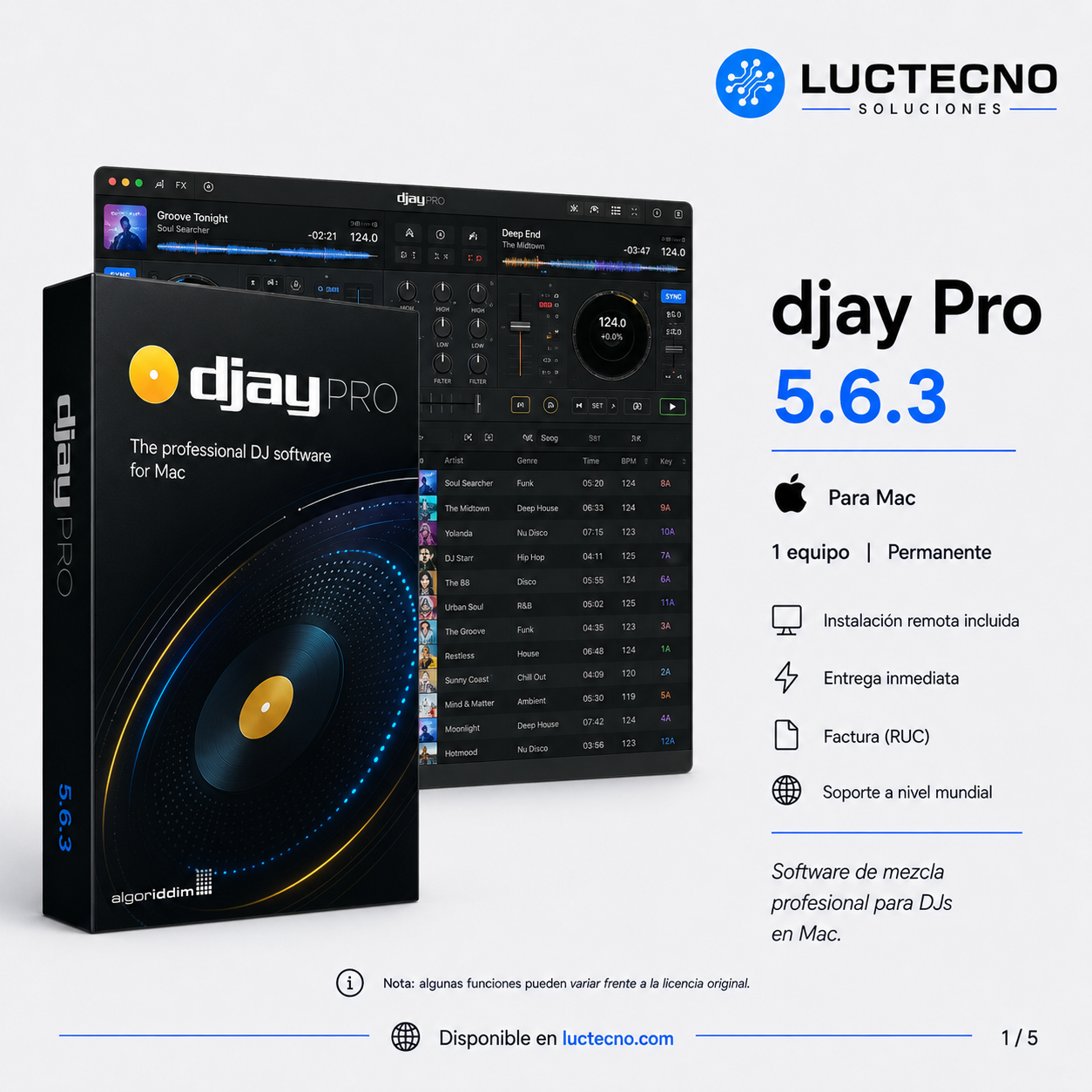 djay Pro 5.6.3 para Mac | Software DJ profesional, mezcla, stems e inteligencia artificial