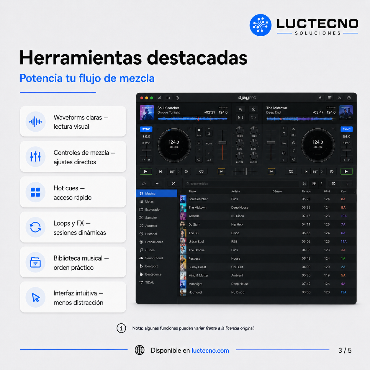 djay Pro 5.6.3 para Mac | Software DJ profesional, mezcla, stems e inteligencia artificial