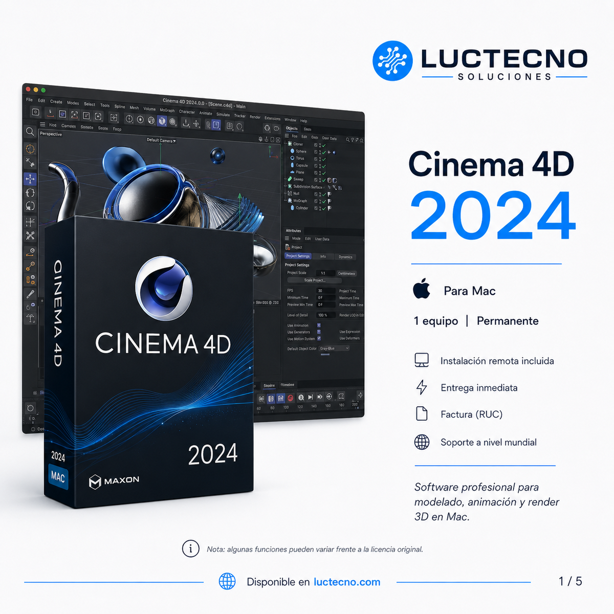 Maxon Cinema 4D 2024 for Mac | 3D modeling, animation, motion graphics, and professional rendering