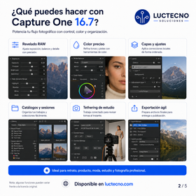 Capture One 16.7 para Windows y Mac | Editor fotográfico RAW, color profesional y flujo de estudio