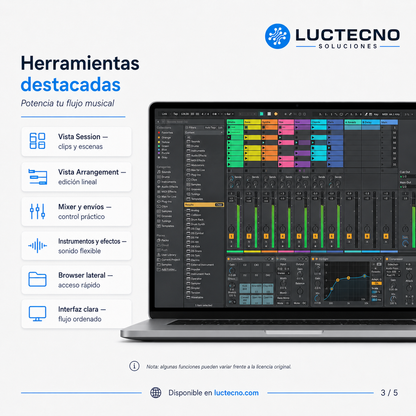 Ableton Live 12 Suite 12.3.1 para Windows y Mac | Producción musical, grabación, beats y performance profesional