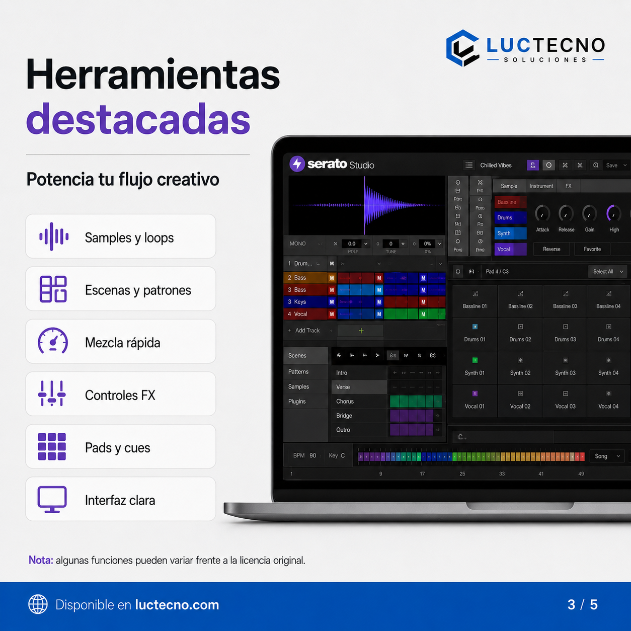 Serato Studio v2.5.0 para Mac | Producción musical, beatmaking, sampling y stems profesionales