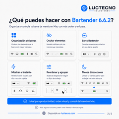 Bartender 6.6.2 para Mac | Organizador de barra de menús, accesos rápidos y productividad