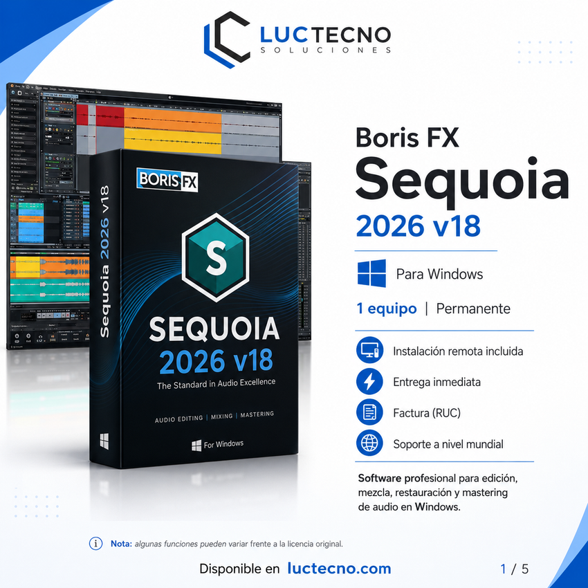 Boris FX Sequoia 2026 v18 para Windows | DAW profesional para mastering, broadcast y postproducción de audio