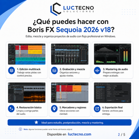 Boris FX Sequoia 2026 v18 para Windows | DAW profesional para mastering, broadcast y postproducción de audio