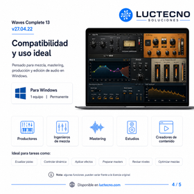 Waves Complete 13 v27.04.22 para Windows | Plugins profesionales para mezcla, mastering y producción musical
