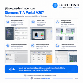Siemens TIA Portal V20 para Windows | Automatización industrial, PLC, HMI y WinCC profesional
