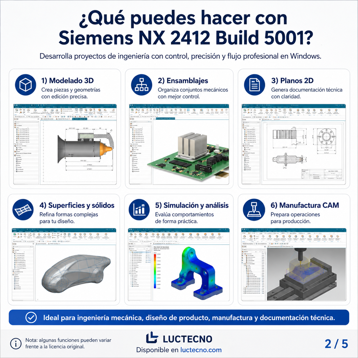 Siemens NX 2412 Build 5001 para Windows | CAD/CAM/CAE, diseño 3D, manufactura y simulación profesional