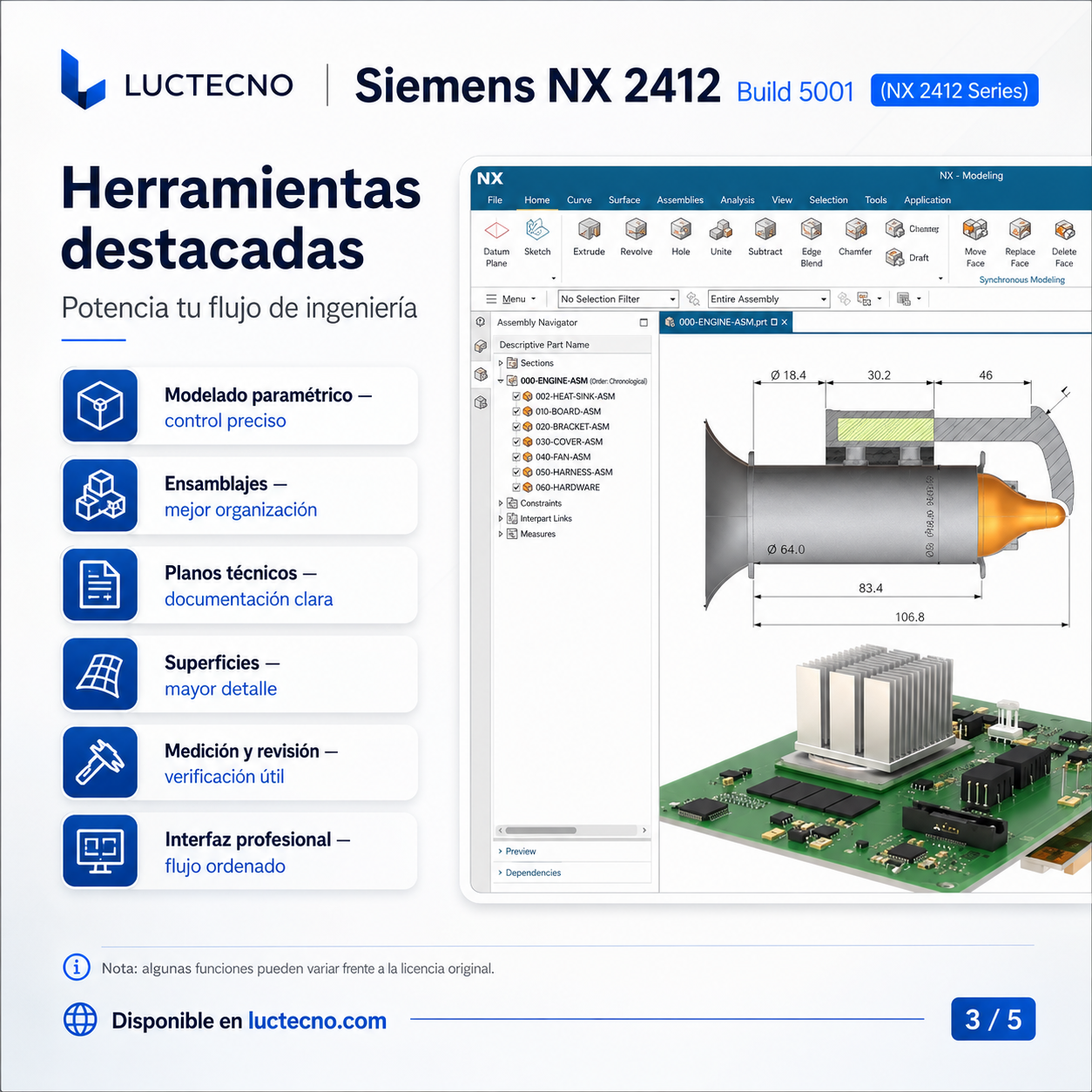 Siemens NX 2412 Build 5001 para Windows | CAD/CAM/CAE, diseño 3D, manufactura y simulación profesional