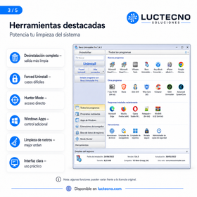 Revo Uninstaller Pro 5.4.5 para Windows | Desinstalador avanzado, limpieza de restos y optimización del sistema