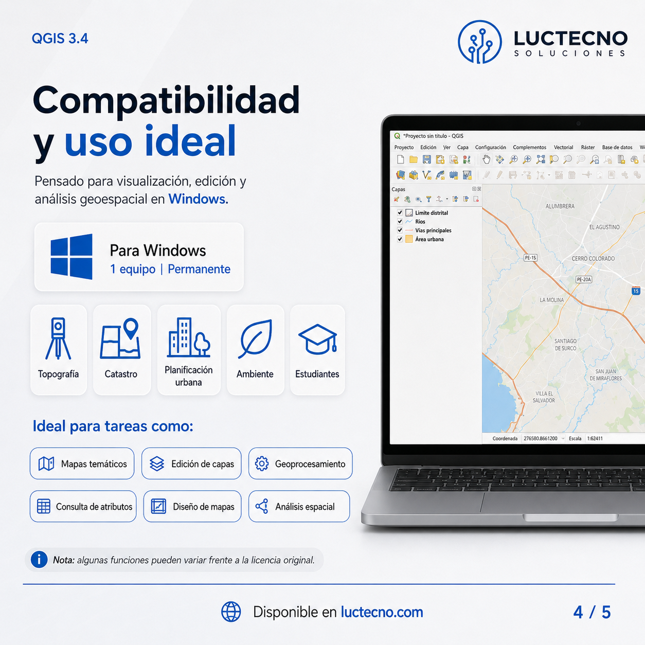 QGIS 3.4 para Windows | Sistema de información geográfica, mapas y análisis espacial