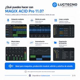 MAGIX ACID Pro 11.0 para Windows | Producción musical, loops, grabación y mezcla profesional