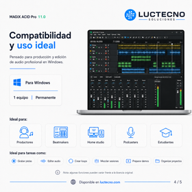 MAGIX ACID Pro 11.0 para Windows | Producción musical, loops, grabación y mezcla profesional