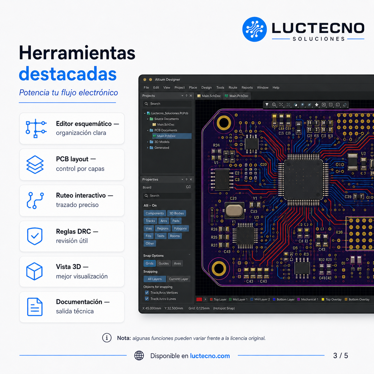 Altium Designer 25.4.2 Build 15 para Windows | Diseño electrónico PCB, esquemáticos y fabricación profesional