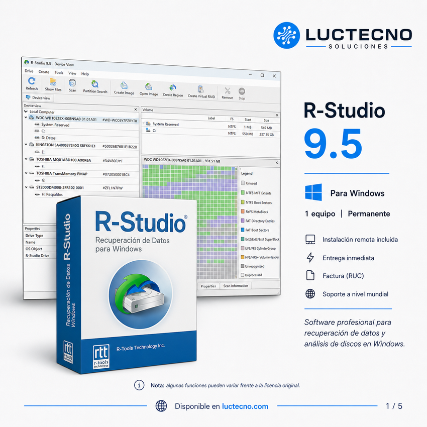 R-Studio 9.5 para Windows | Recuperación de datos, discos, particiones y archivos eliminados