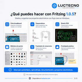 Fritzing 1.0.5 para Windows | Diseño electrónico, prototipos, esquemáticos y PCB