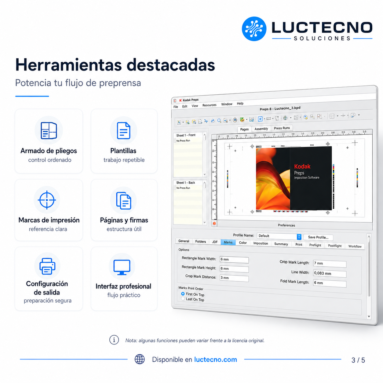 Kodak Preps 9.5.0 Build 148 para Windows | Imposición digital, preprensa e impresión profesional