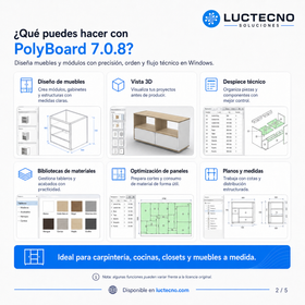 PolyBoard 7.0.8 para Windows | Diseño de muebles, gabinetes, closets y producción CNC
