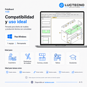 PolyBoard 7.0.8 para Windows | Diseño de muebles, gabinetes, closets y producción CNC