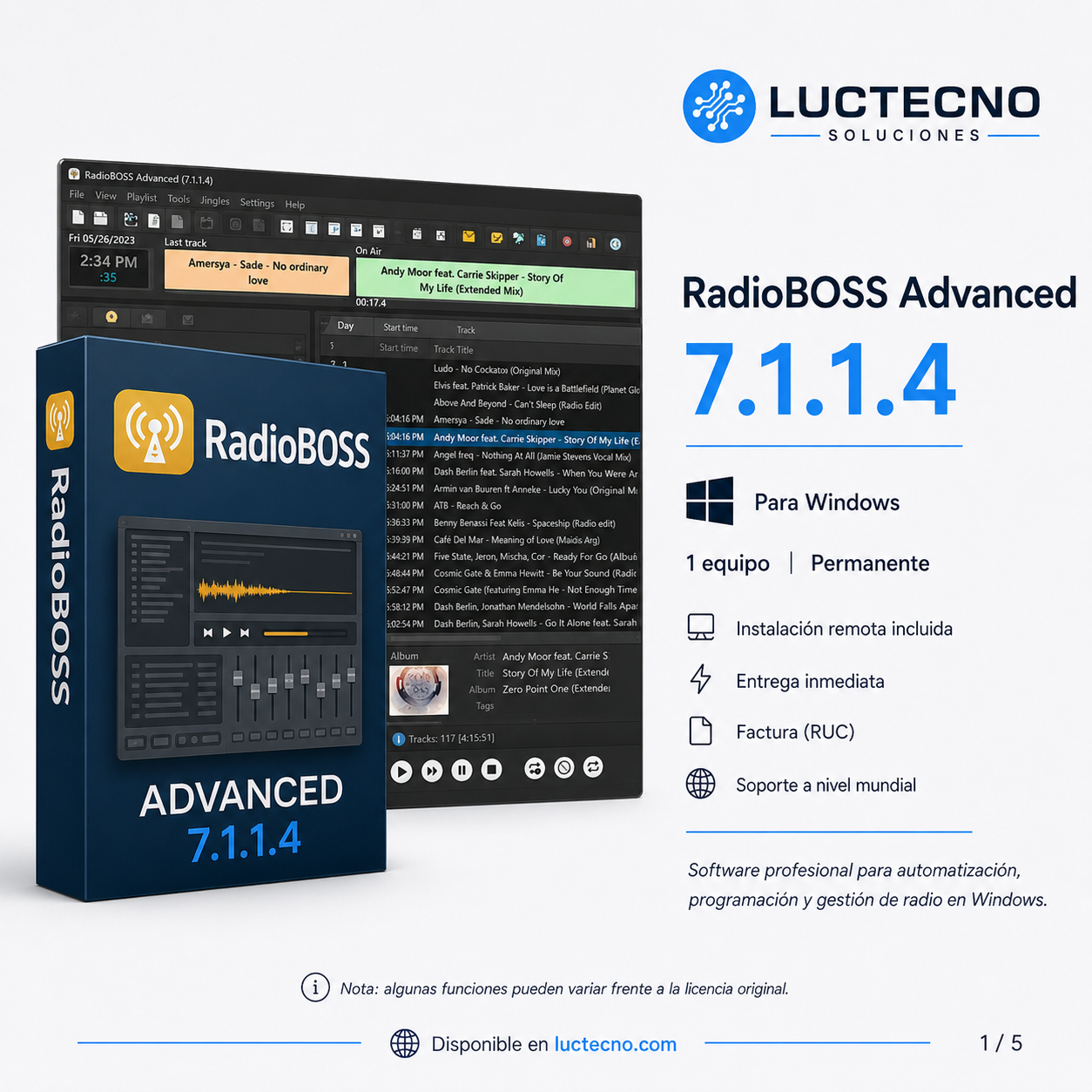 RadioBOSS Advanced 7.1.1.4 para Windows | Automatización radial, playlists, streaming y programación musical