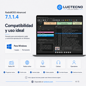 RadioBOSS Advanced 7.1.1.4 para Windows | Automatización radial, playlists, streaming y programación musical