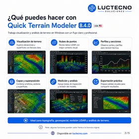 Quick Terrain Modeler 8.4.0 USA para Windows | Visualización 3D de terreno, LiDAR y nubes de puntos