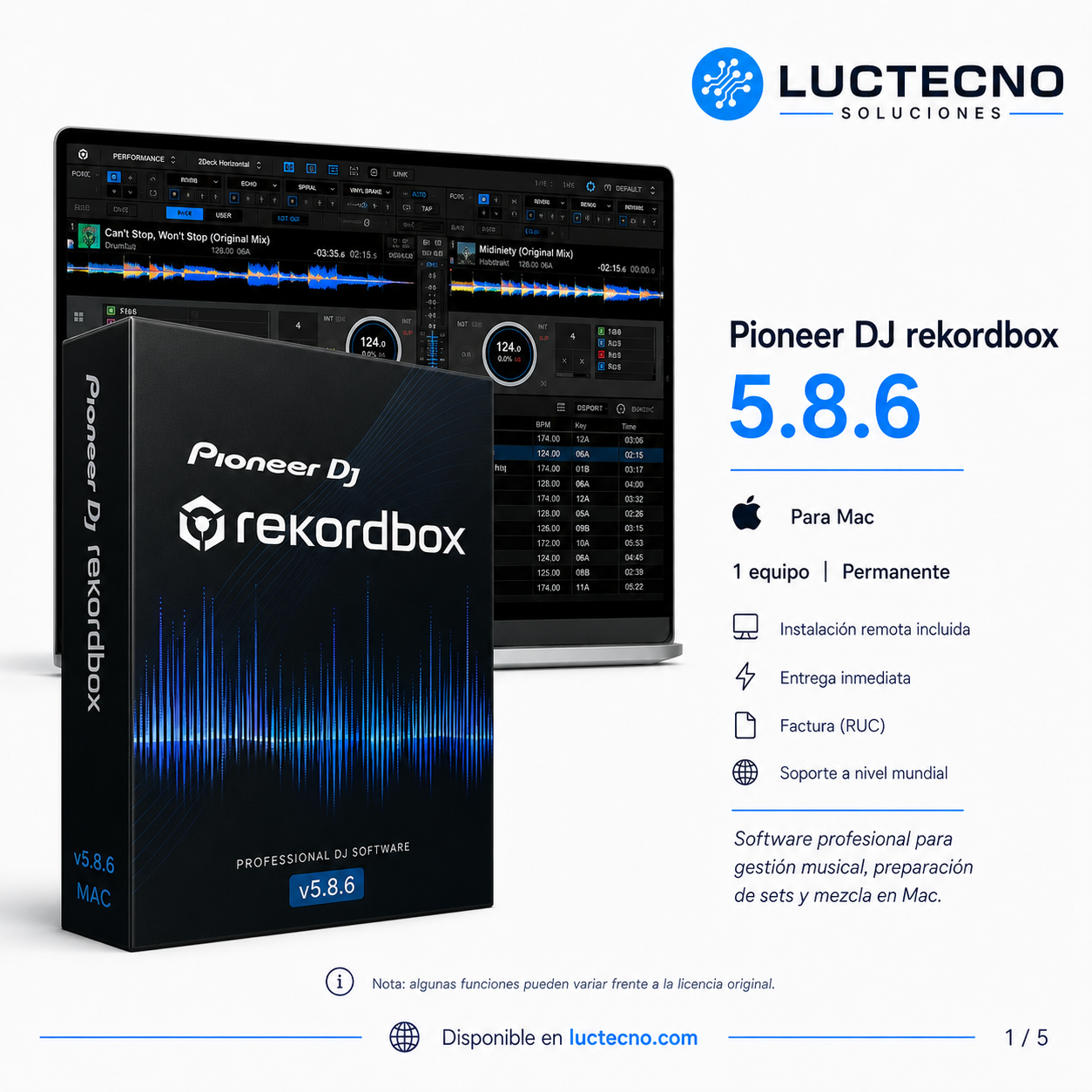 Pioneer DJ rekordbox 5.8.6 para Mac | Software DJ profesional, gestión musical y preparación USB