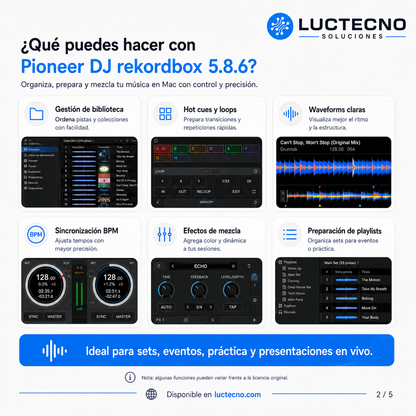 Pioneer DJ rekordbox 5.8.6 para Mac | Software DJ profesional, gestión musical y preparación USB