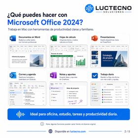 Microsoft Office 2024 Profesional Plus para Mac | Word, Excel, PowerPoint, Outlook y OneNote permanente