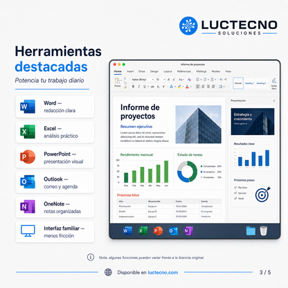 Microsoft Office 2024 Profesional Plus para Mac | Word, Excel, PowerPoint, Outlook y OneNote permanente