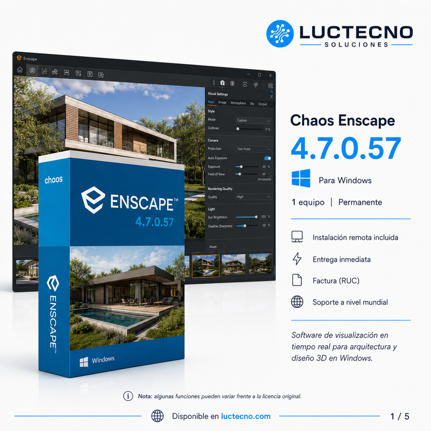 Chaos Enscape 4.18.0.57 para Windows – Software de renderizado 3D en tiempo real para arquitectura