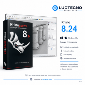 Rhino 8.24 para Windows y Mac | Modelado 3D, diseño NURBS, SubD y Grasshopper profesional