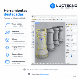 Rhino 8.24 para Windows y Mac | Modelado 3D, diseño NURBS, SubD y Grasshopper profesional