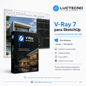 V-Ray 7 plugin para SketchUp en Windows – render 3D fotorrealista