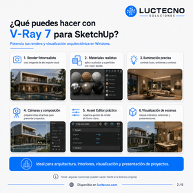 V-Ray 7 plugin para SketchUp en Windows – render 3D fotorrealista