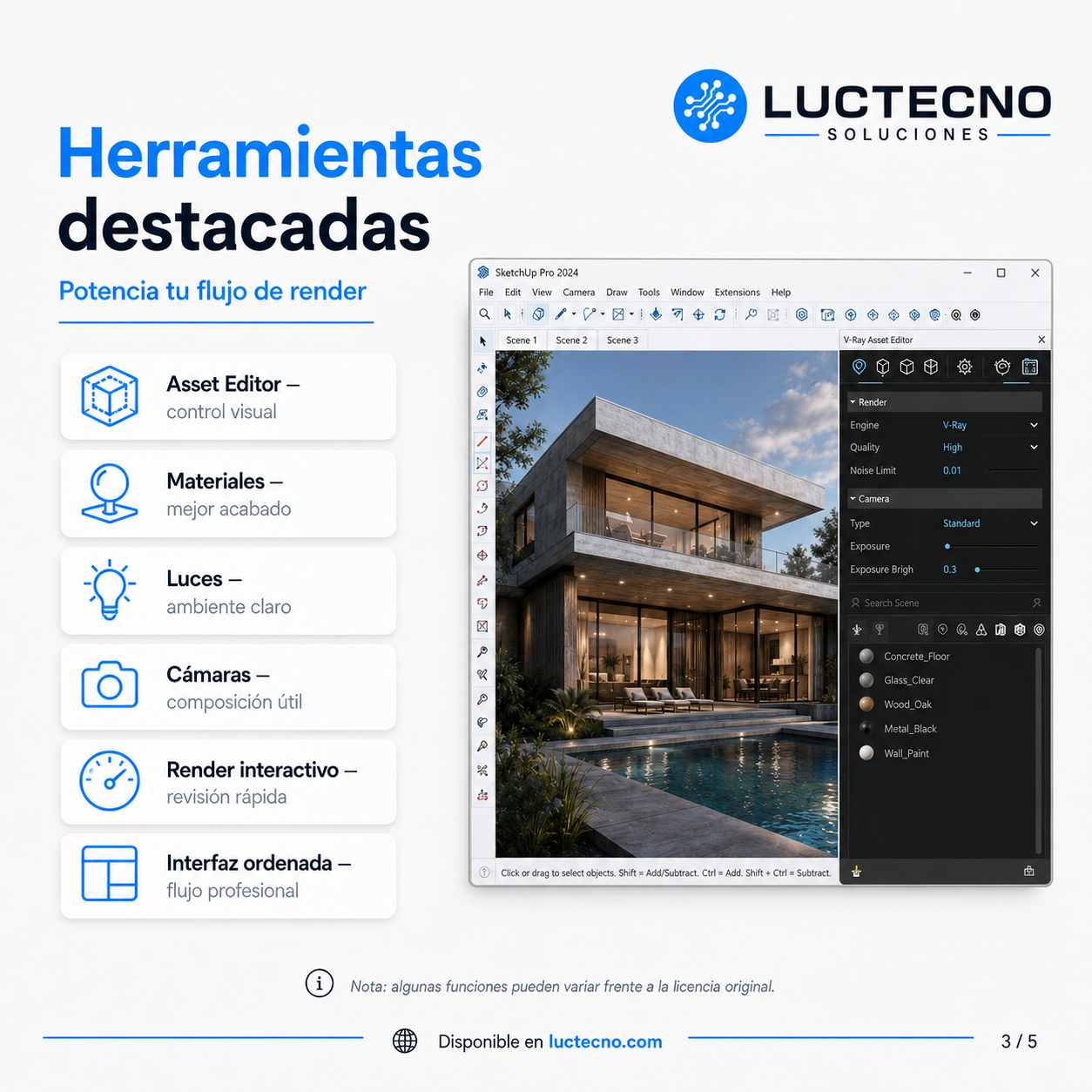 V-Ray 7 para SketchUp Windows | Renderizado fotorrealista, arquitectura 3D y visualización profesional