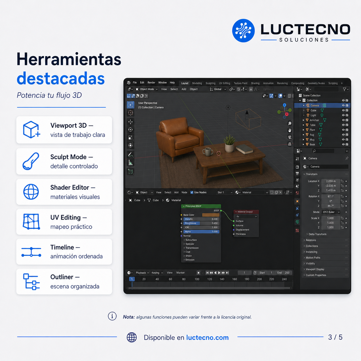 Blender 4.4.2 para Windows | Modelado 3D, animación, render, escultura y creación digital