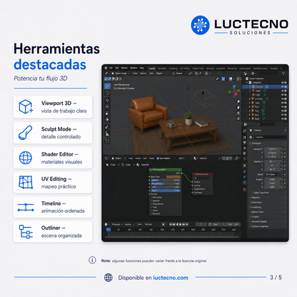 Blender 4.4.2 para Windows | Modelado 3D, animación, render, escultura y creación digital
