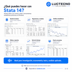 Stata 14 para Windows | Software estadístico, econometría, análisis de datos e investigación profesional